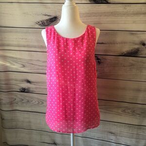 Forever 21 Bright Pink Polka Dot Tank Small
